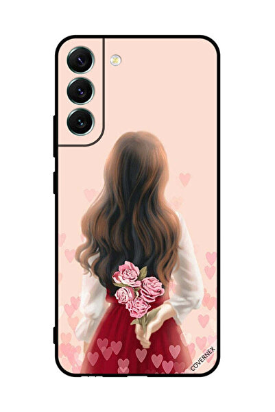 Covernex غطاء حماية لهاتف سامسونج S22+ 5G فتاة تخفي الزهور