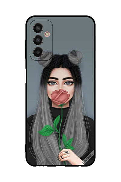 Covernex غطاء حماية لهاتف سامسونج جالاكسي F13، فتاة لطيفة تخفي فمها على شكل وردة