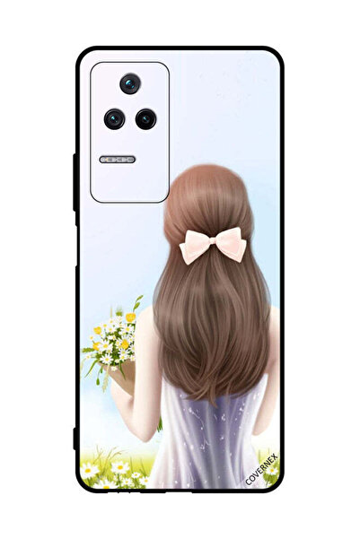 Covernex غطاء حماية لهاتف شاومي بوكو F4 5G، فتاة جميلة تحمل الزهور