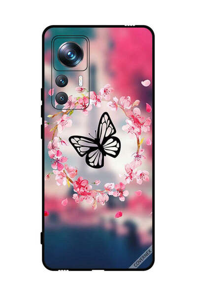 Covernex غطاء حماية لهاتف Xiaomi 12T Pro بتصميم فراشة وحلقات زهور
