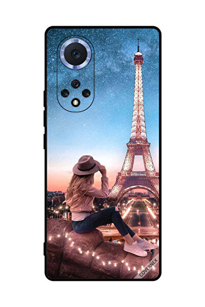 Covernex غطاء حماية لهاتف Honor 50 Pro بتصميم فتاة القبعة وبرج إيفل