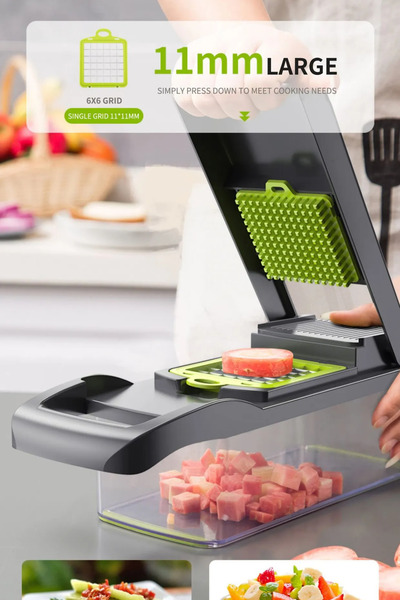 Uni zer 13 Parça Hazneli Sebze Doğrayıcı Dilimleyici Kesici Çok Fonksiyonlu Rende Seti