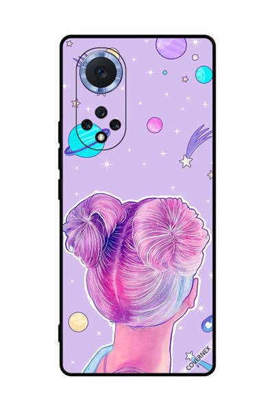 Covernex غطاء حماية لهاتف Honor 50 Pro، رسم فتاة ونجوم الفضاء