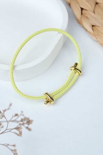 Jack Ferrero Gold Steel / Unisex Colorful String Bracelet (Adjustable)