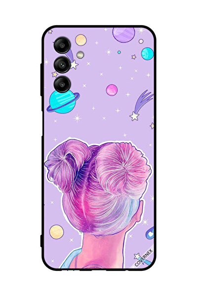 Covernex غطاء حماية لهاتف سامسونج جالاكسي A04s، رسم فتاة ونجوم الفضاء