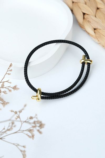 Jack Ferrero Gold Steel / Unisex Colorful String Bracelet (Adjustable)