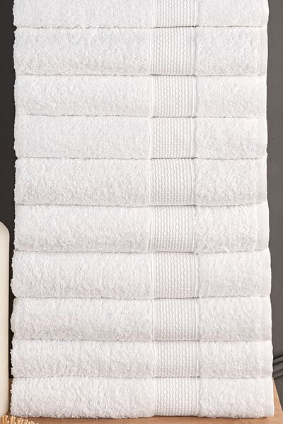 Güvenal Blanc 10-Piece 50X90Cm Hand Face & Hair Towel Set |   Towel |   Hand Towel |   Bath Towel I Dowry Towel