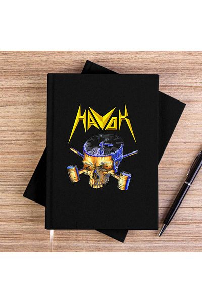 Z zepplin Havok Band Deals Merch Black Unlined Canvas Notebook