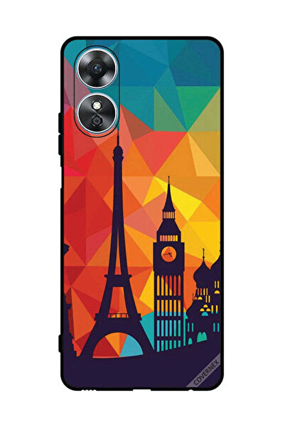 Covernex غطاء حماية لهاتف Oppo A17 بنمط باريس الملون
