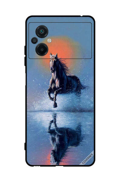 Covernex غطاء حماية لهاتف شاومي بوكو M5 4G، رسم حصان يركض في الماء