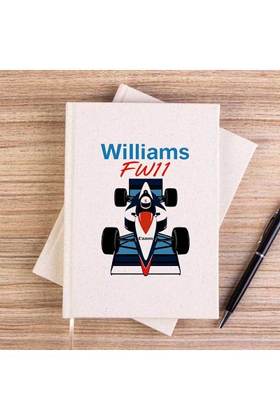 Z zepplin دفتر ملاحظات من القماش غير المبطن باللون الكريمي من F1 Williams