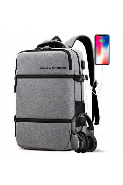 Renew Force Force Multifunctional Backpack with USB Charging Port, Travel and 15 inch Laptop, 45x31x13 cm