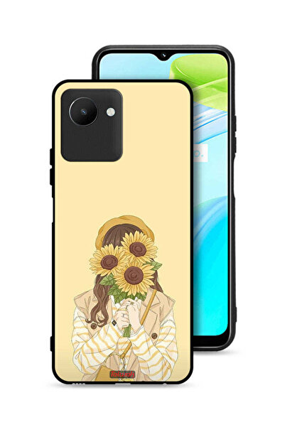 Tolwak غطاء حماية لهاتف Realme C30s بغطاء وجه مزين بزهرة عباد الشمس