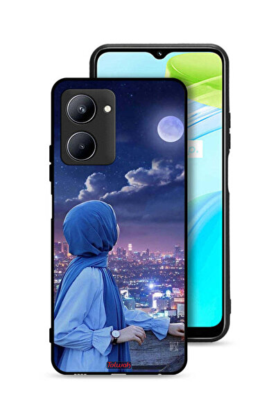 Tolwak Realme C33 Protective Case Cover Looking At Moon Hijab Girl