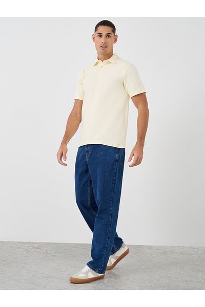 Styli Solid Smart Stretch Cotton Polo T-Shirt
