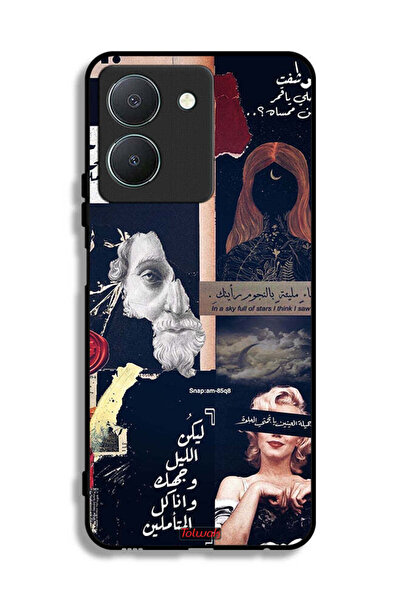 Tolwak Vivo Y36 4G Protective Case Cover Arabic Quotes And Cut Faces