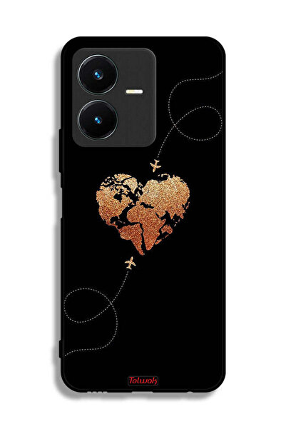 Tolwak غطاء حماية لهاتف Vivo Y22s برسومات طائرات تلامس القلب