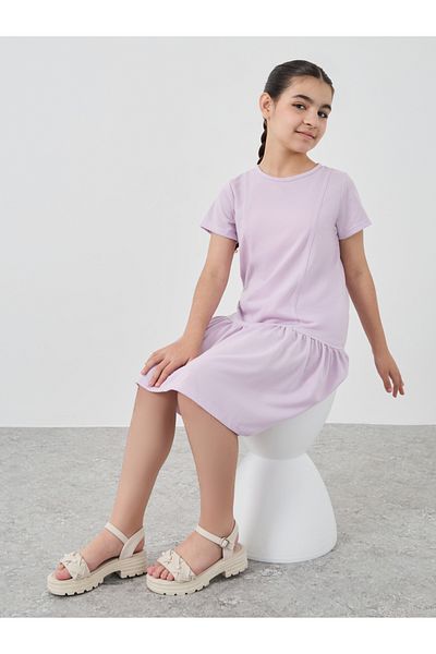 Styli Solid Drop Waist Knee-Length Dress
