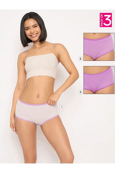 Clovia By Styli Pack of 3 - Printed High Rise Hipster Briefs