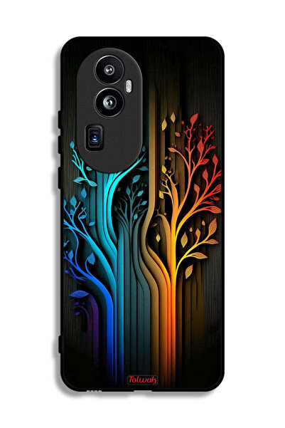 Tolwak غطاء حماية لهاتف Oppo Reno10 Pro (الصين) برسومات أوراق الشجر