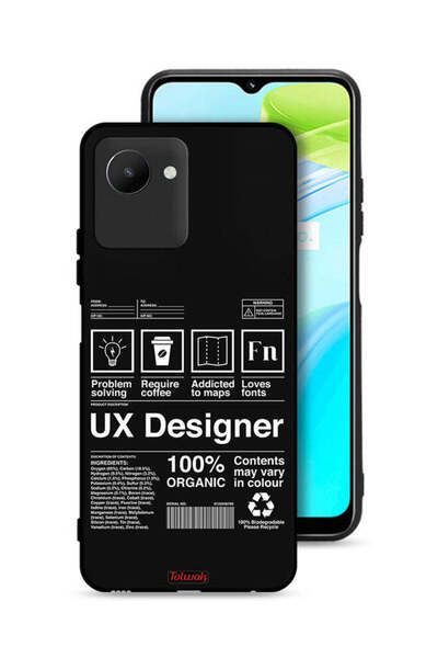 Tolwak غطاء حماية لهاتف Realme C30s مع ملصق مصمم تجربة المستخدم