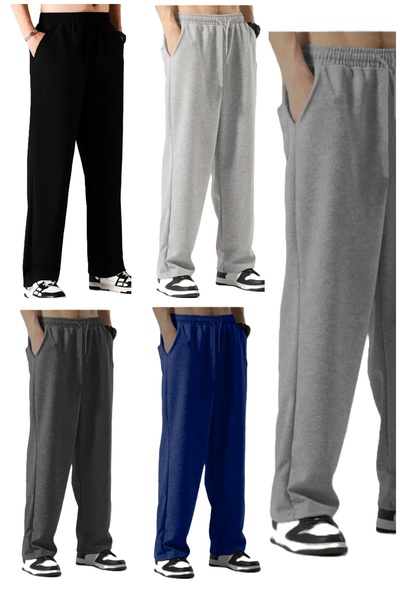 FİTGO Women's Summer Straight Leg 4-Piece Sweatpants