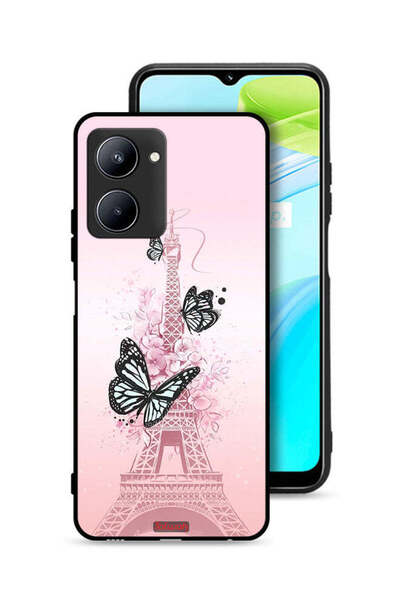 Tolwak Realme C33 Protective Case Cover Butterflies On Eiffel Tower