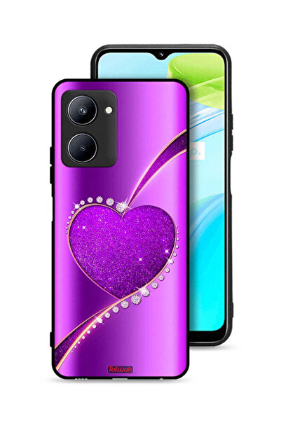 Tolwak Realme C33 Protective Case Cover Glitter Heart