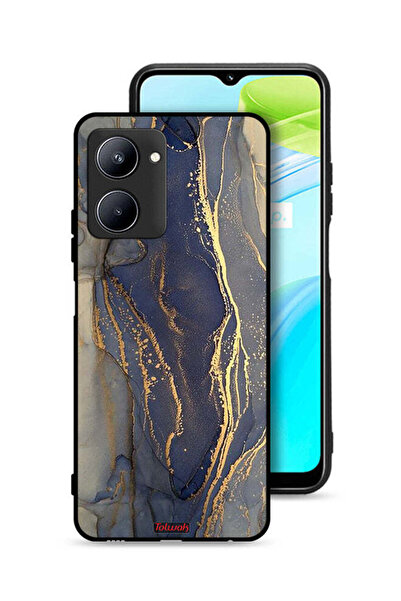 Tolwak غطاء حماية لهاتف Realme C33 بنمط رخامي لامع