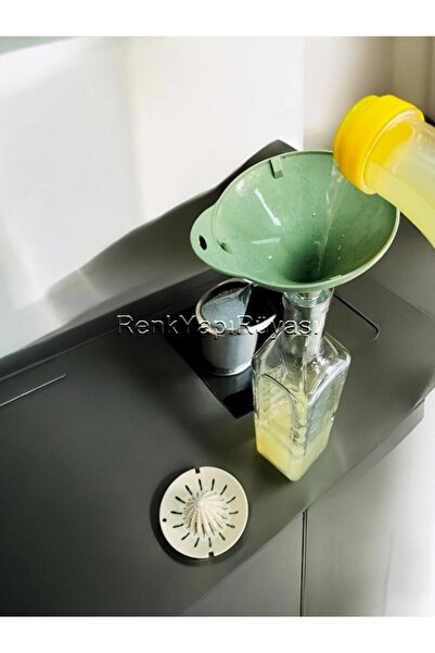 RENK YAPI RÜYASI Lemon Squeezer with Funnel Citrus Orange Juice Squeezing Apparatus Lemon Bowl with Funnel