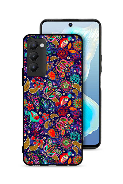 Tolwak غطاء حماية لهاتف تكنو كامون 18P بنقشة طيور وأوراق زهور ملونة