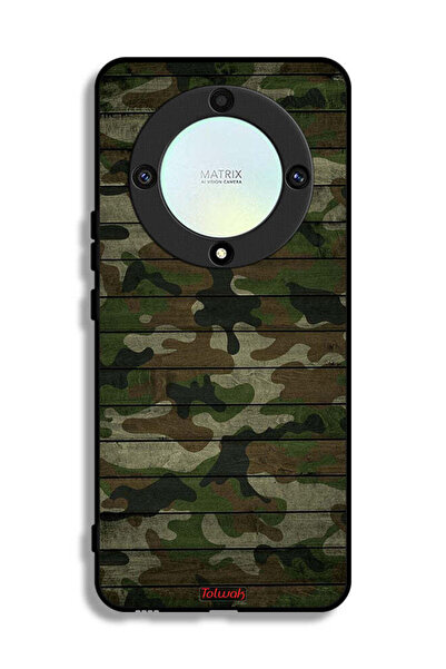 Tolwak غطاء حماية لهاتف Honor X9a بنمط خشبي مموه