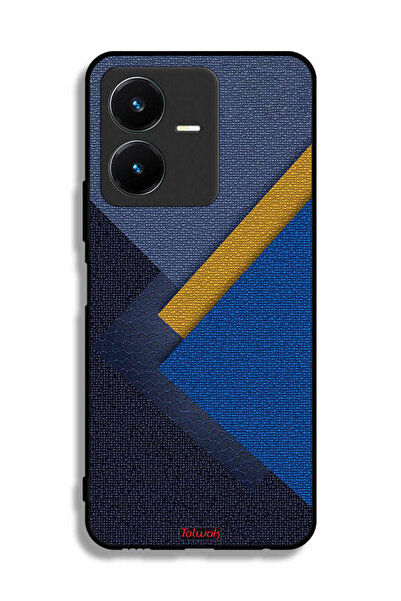 Tolwak غطاء حماية لهاتف Vivo Y22s بنقشة مثلثات جلدية