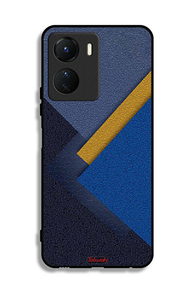 Tolwak غطاء حماية لهاتف Vivo Y16 بنقشة مثلثات جلدية