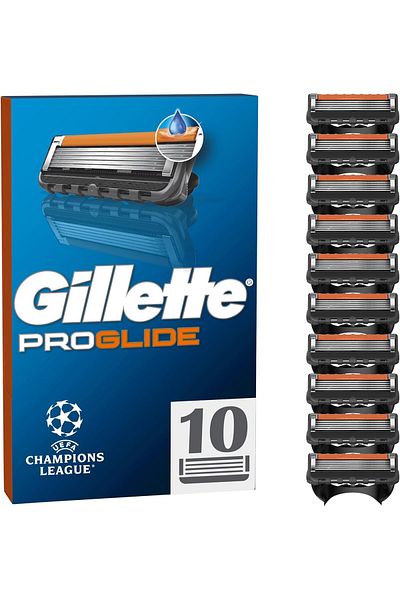 Gillette ProGlide Razor Blades Men Pack of 10 Razor Blade Refills with Precision Trimmer, 5 Anti-Fri