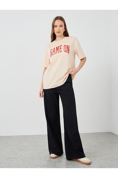 Styli Slogan Print Oversize T-Shirt