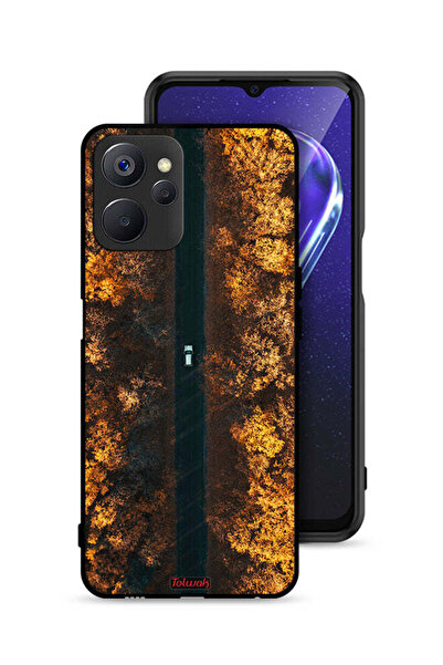 Tolwak غطاء حماية لهاتف Realme 9i 5G بتصميم طريق في أشجار الخريف