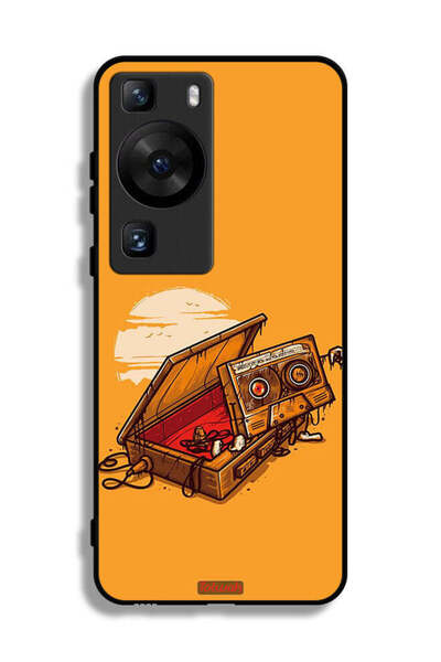 Tolwak غطاء حماية لهاتف هواوي P60 Pro بتصميم شريط كاسيت وشريط لاصق