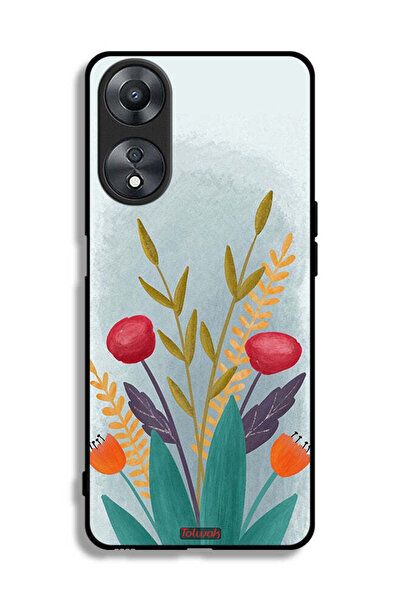 Tolwak غطاء حماية لهاتف Oppo A58 5G برسومات نباتية