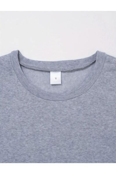 caddekombin Світшот з леопардовим принтом і серцем на комірі, сірий