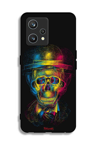 Tolwak غطاء حماية لهاتف Realme 9 Pro Plus بتصميم جمجمة وقبعة ملونة وفن خيالي