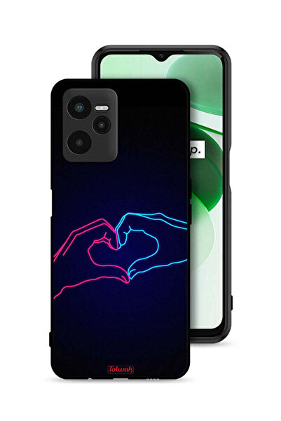 Tolwak Realme C35 Protective Case Cover Touching Hand Making Heart