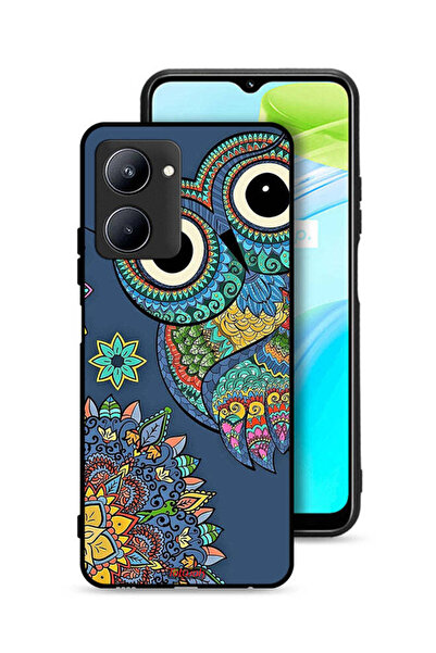 Tolwak غطاء حماية لهاتف Realme C33 بتصميم بومة زهرية