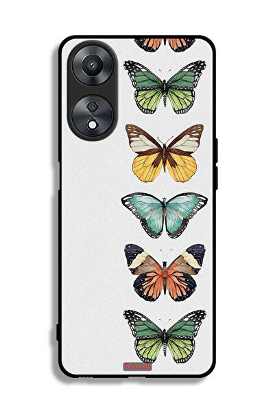 Tolwak غطاء حماية لهاتف Oppo A58 5G بنقشة أربع فراشات