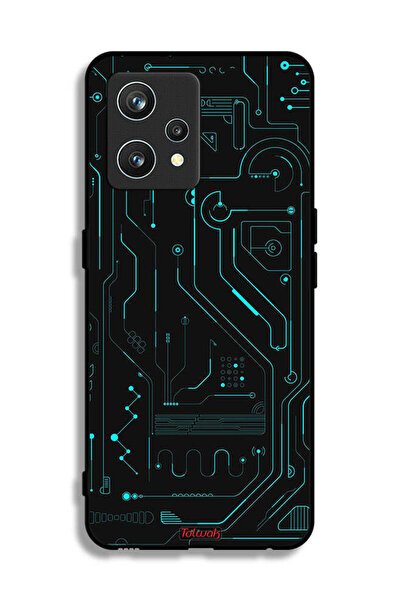 Tolwak غطاء حماية لهاتف Realme 9 Pro Plus دوائر فنية رقمية بسيطة شاشات متعددة