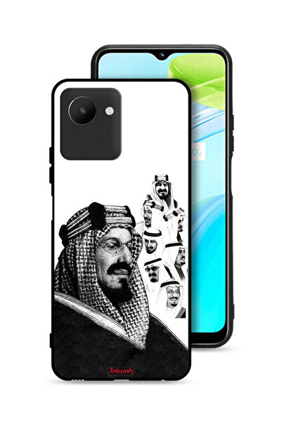 Tolwak غطاء حماية لهاتف Realme C30s، ملصق فني أبيض وأسود لملوك المملكة العربي...