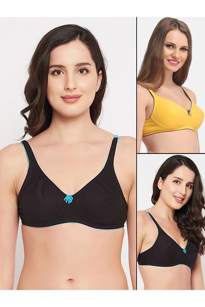 Clovia By Styli Pack of 2 - Non-Wired Non-Padded Bra with Demi Cups