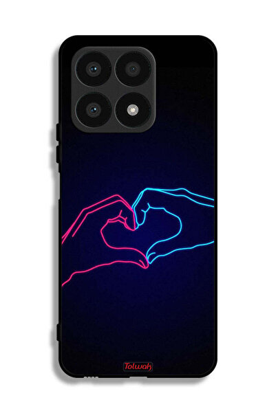 Tolwak Honor X8a Protective Case Cover Touching Hand Making Heart
