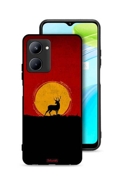 Tolwak Realme C33 Protective Case Cover Deer And Moon Artwork