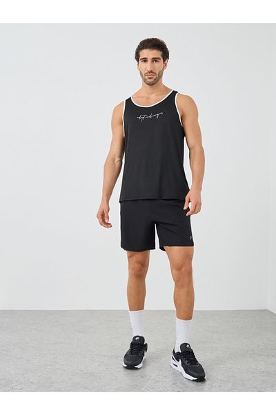Styli Contrast Trim Slogan Print Vest